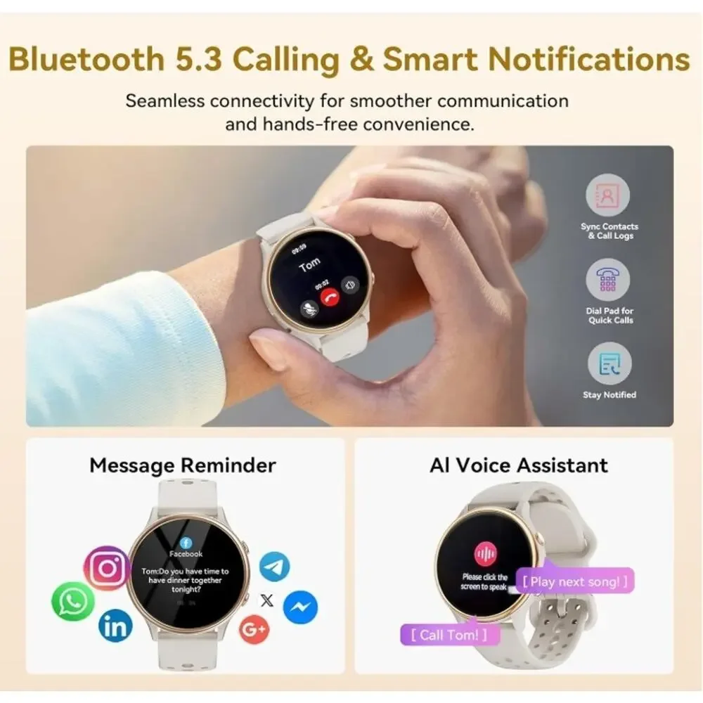 KEEPONFIT Smart Watch 2.0” Fitness Tracker Heart Rate SpO2 IP67 Android iPhone